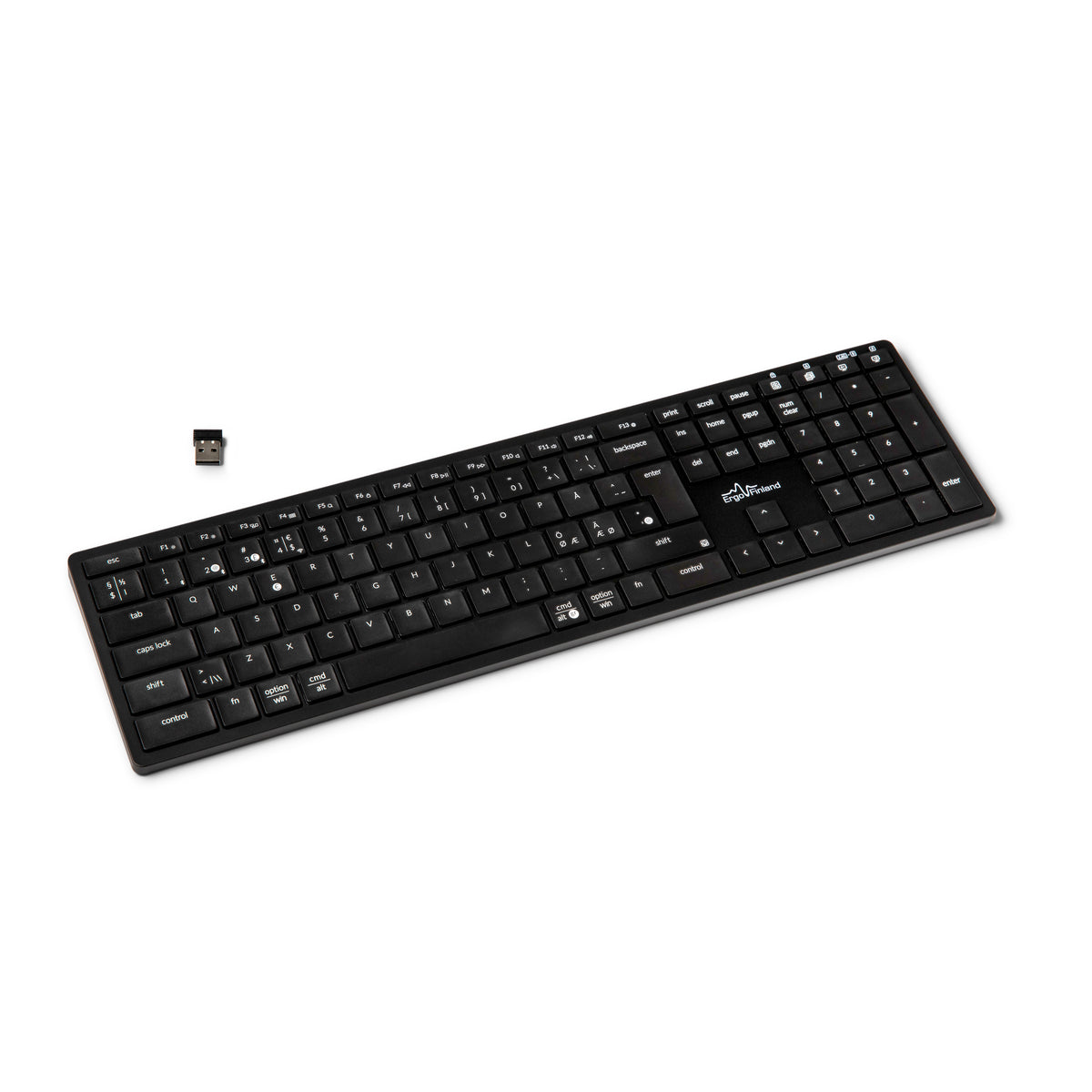 NordType X3 black keyboard viewed at a slight angle from above