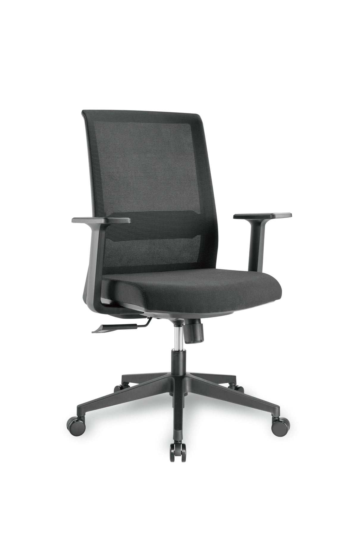 Kasper Light office chair with grey mesh backrest and adjustable armrests