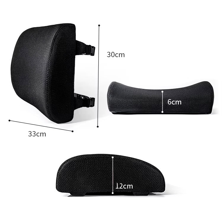 Dimension drawing of the deluxe back support cushion with height and width marked