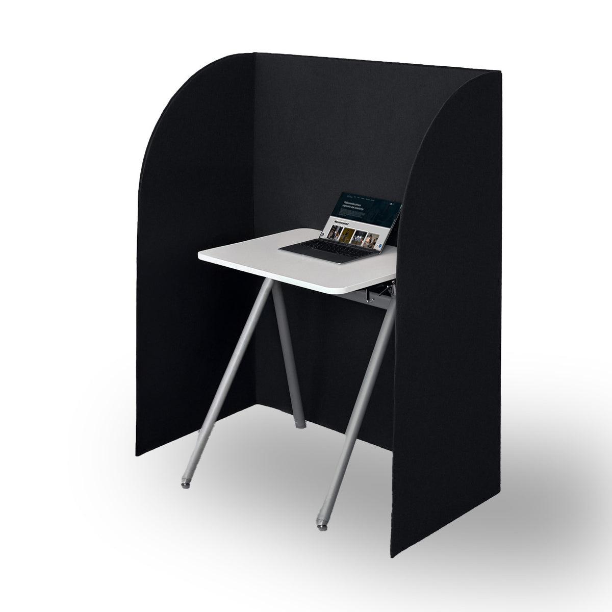 Black Easy School foldable floor screen enclosing a small desk
