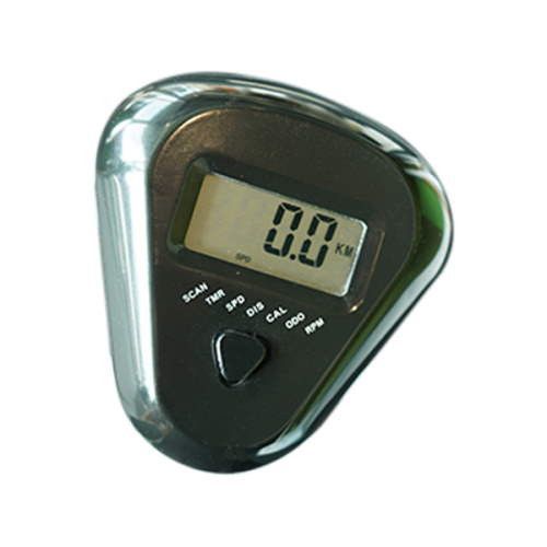 Close-up of the ErgoDeskBike display showing the trip counter