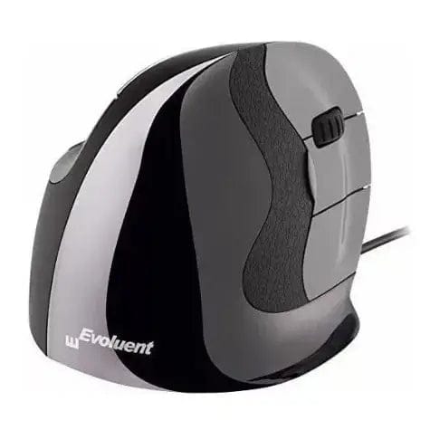 Vertical mouse D Small wired in black and silver with its USB cable