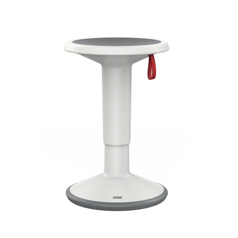 White UPis1 100 active chair with a round seat and slim pedestal base