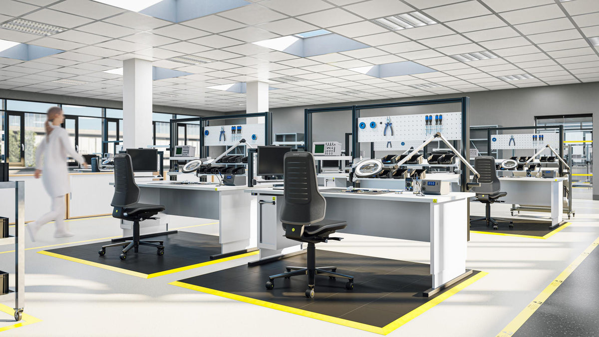 Laboratory interior furnished with Neon 2 ESD work chairs