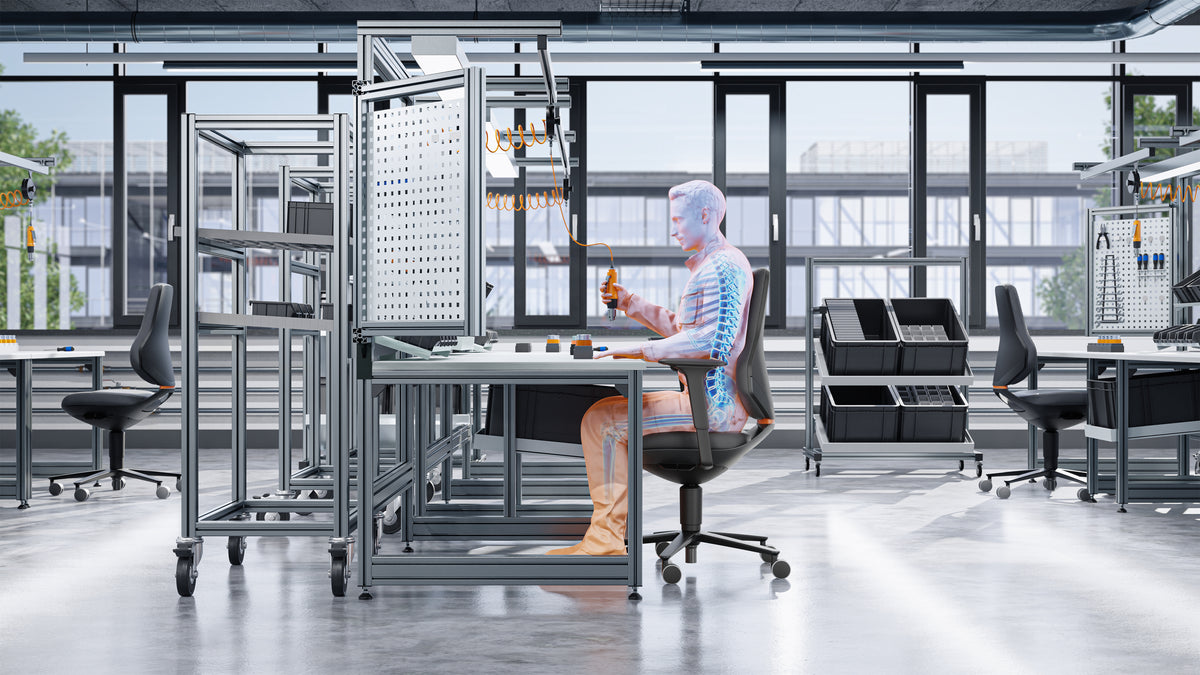 Laboratory interior with Texon work chairs at workstations