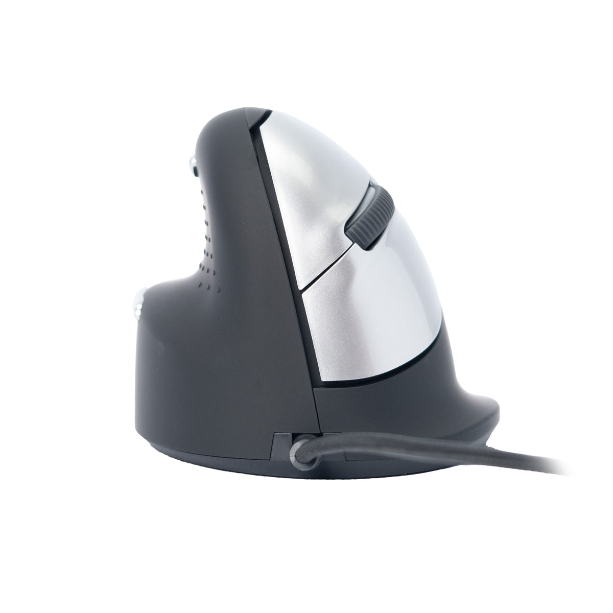 HE Mouse medium left-handed vertical mouse shown with its cable