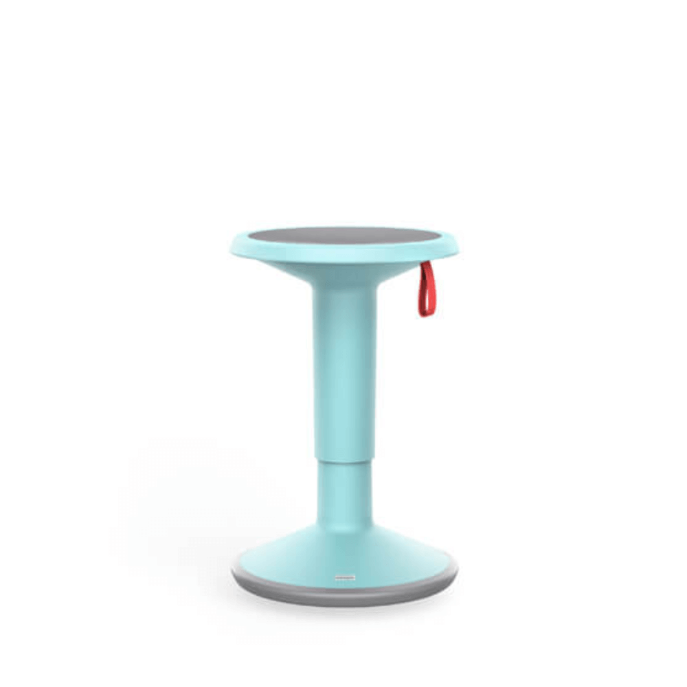 Turquoise UPis1 100 Stool with ergonomic design and height adjustment for versatile work environments.