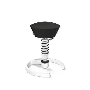 Swopper active chair in black wool blend with Aeris 3D technology for enhanced ergonomic comfort and movement.