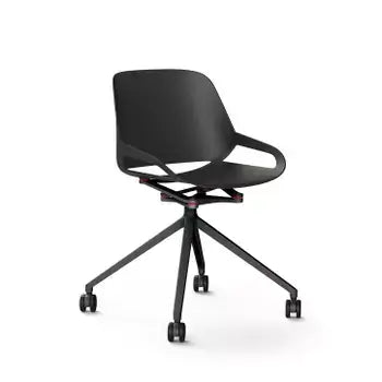 Numo active chair by Aeris in black, showcasing modern ergonomic design and elegance, perfect for various work environments.