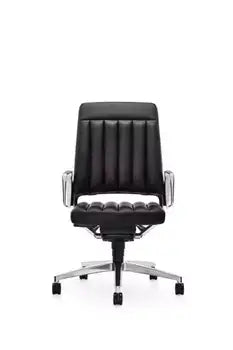 VINTAGEis5 black office chair by Interstuhl, featuring ergonomic design and sleek craftsmanship.