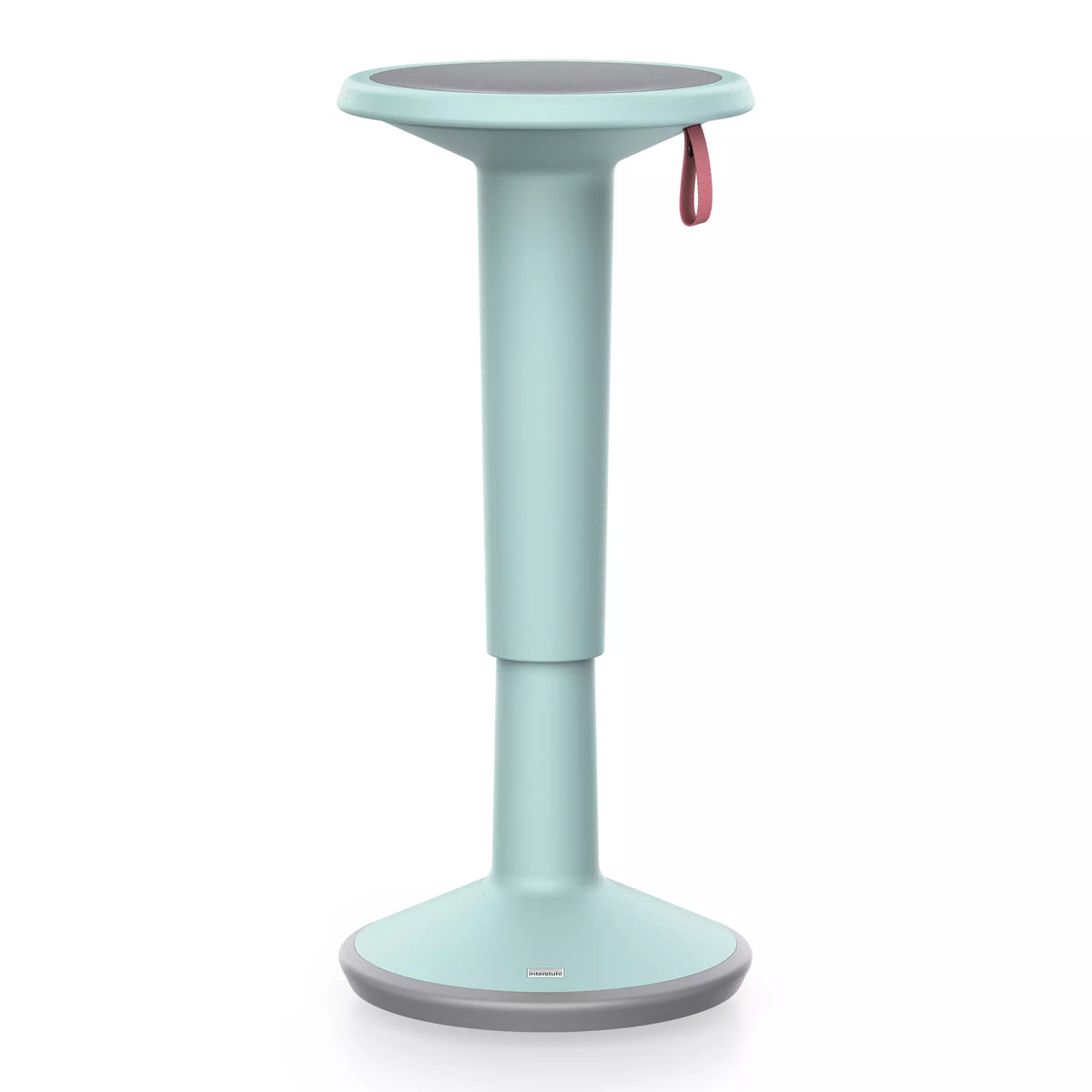 Turquoise UPis1 110 active chair with a round seat and slim pedestal base