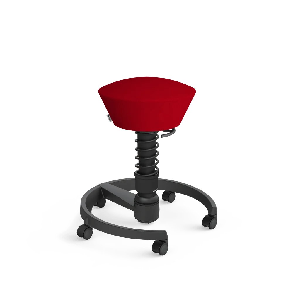 Swopper, red Comfort microfibre, black frame, castors