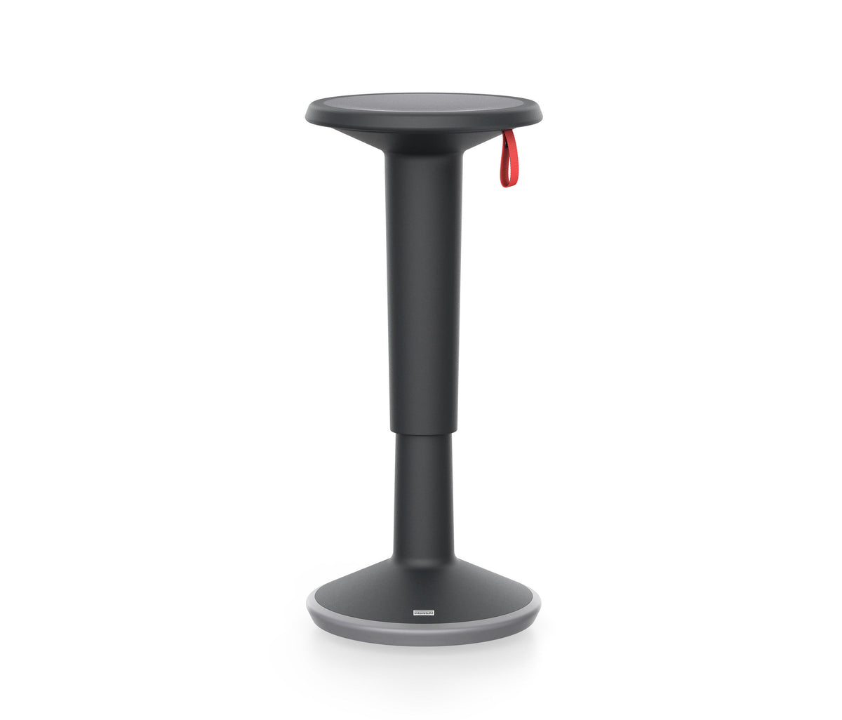 Black UPis1 110 active chair with a round seat and slim pedestal base
