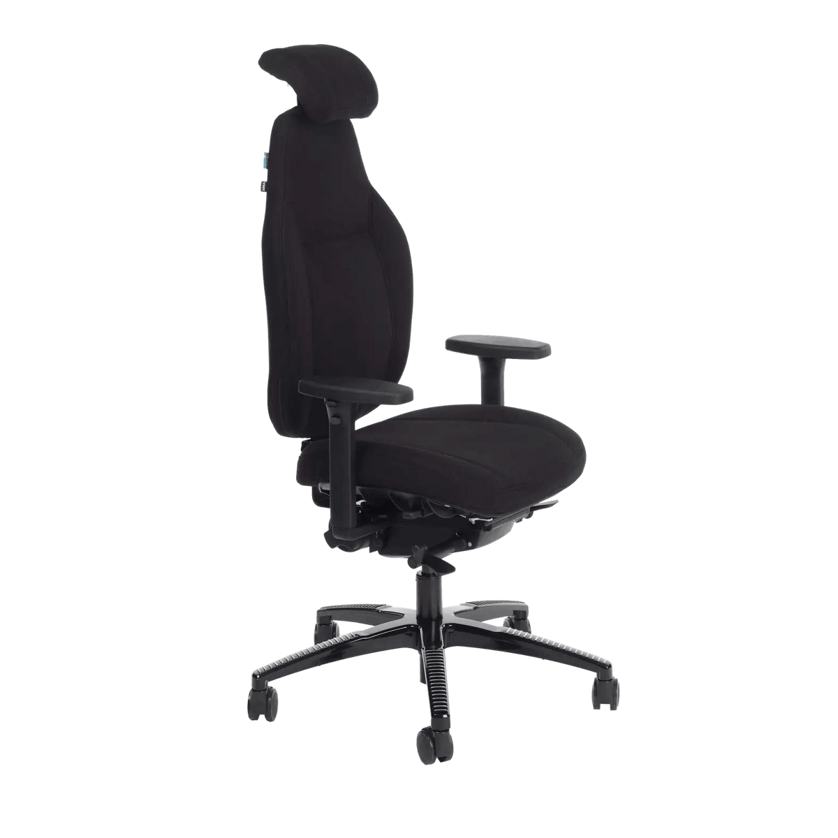Premium Anna ergonomic office chair with adjustable black seat, high backrest, and neck support, enhancing workplace comfort.