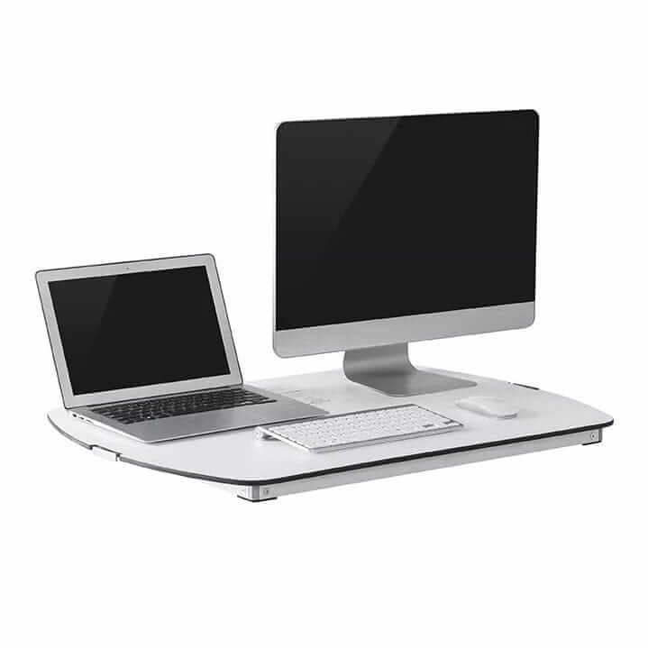 GetUpDesk Free tabletop holding a laptop and a monitor side by side