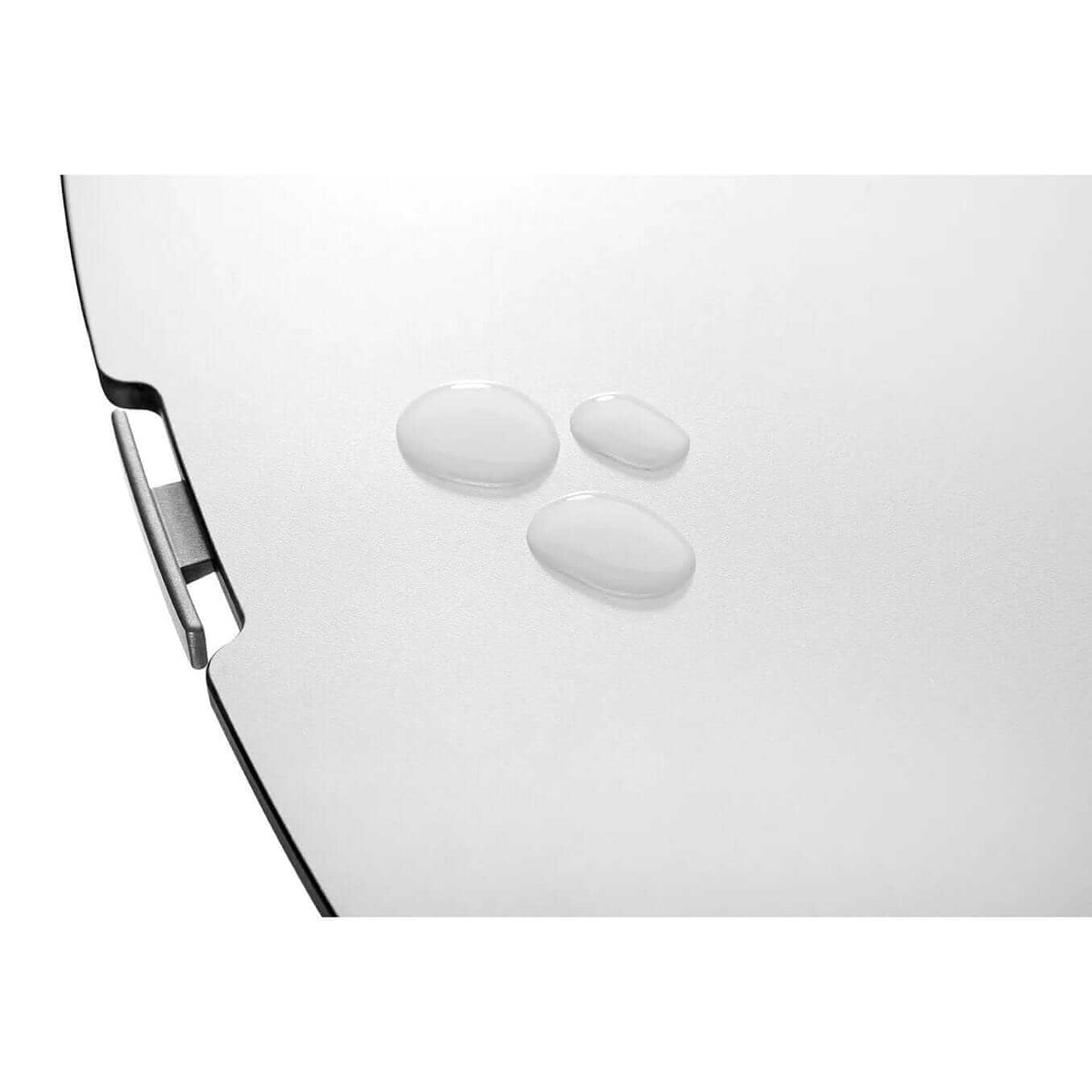 Underside of the GetUpDesk Free tabletop showing the rubber feet
