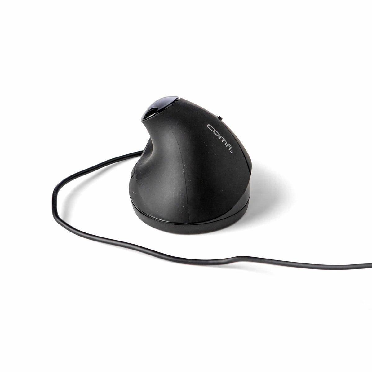 Comfi 2 wired vertical mouse viewed from the rear with its cable