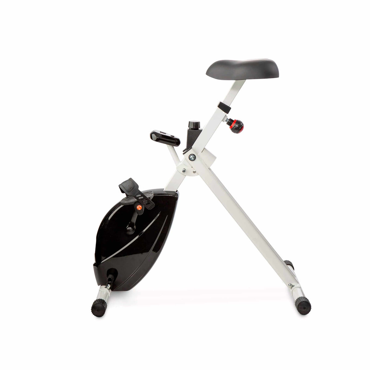 ErgoDeskBike 2.0 office bike viewed from the side, showing the pedal crank