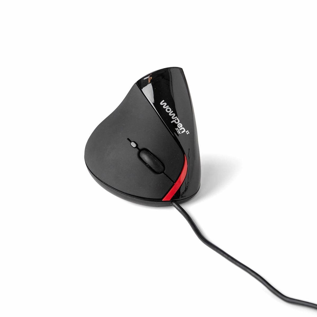 Wow-Pen Joy 2 vertical mouse viewed at an angle from the front