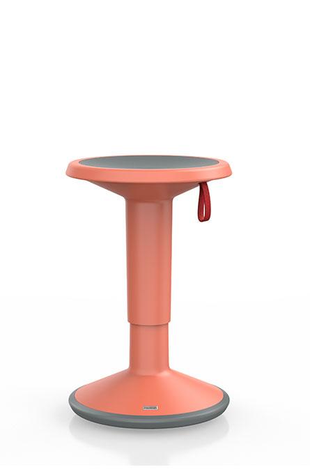 Orange UPis1 100 active chair with a round seat and slim pedestal base