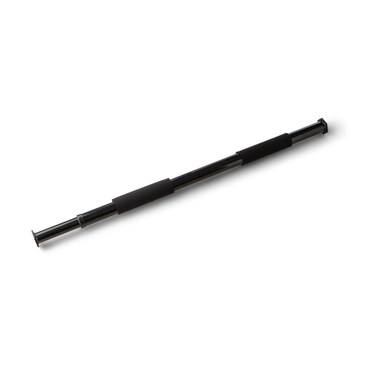 Black pull-up bar shown at an angle against a white background