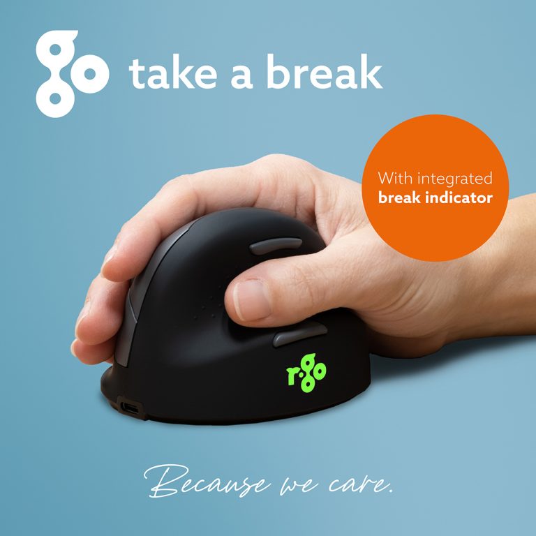 Graphic titled Take a break showing the HE Break Mouse break indicator