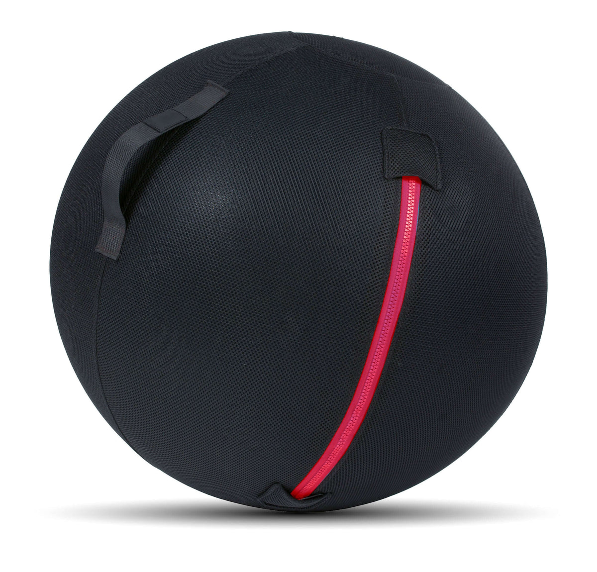 GetUpBall office ball, 75 cm, in black fabric with a red stripe