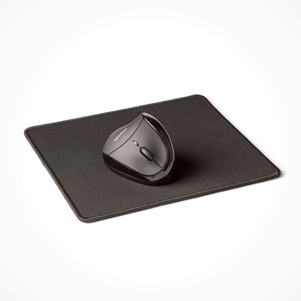 Black ErgoFinland Premium Mouse Mat with ergonomic mouse, optimized for high DPI optical and laser precision.