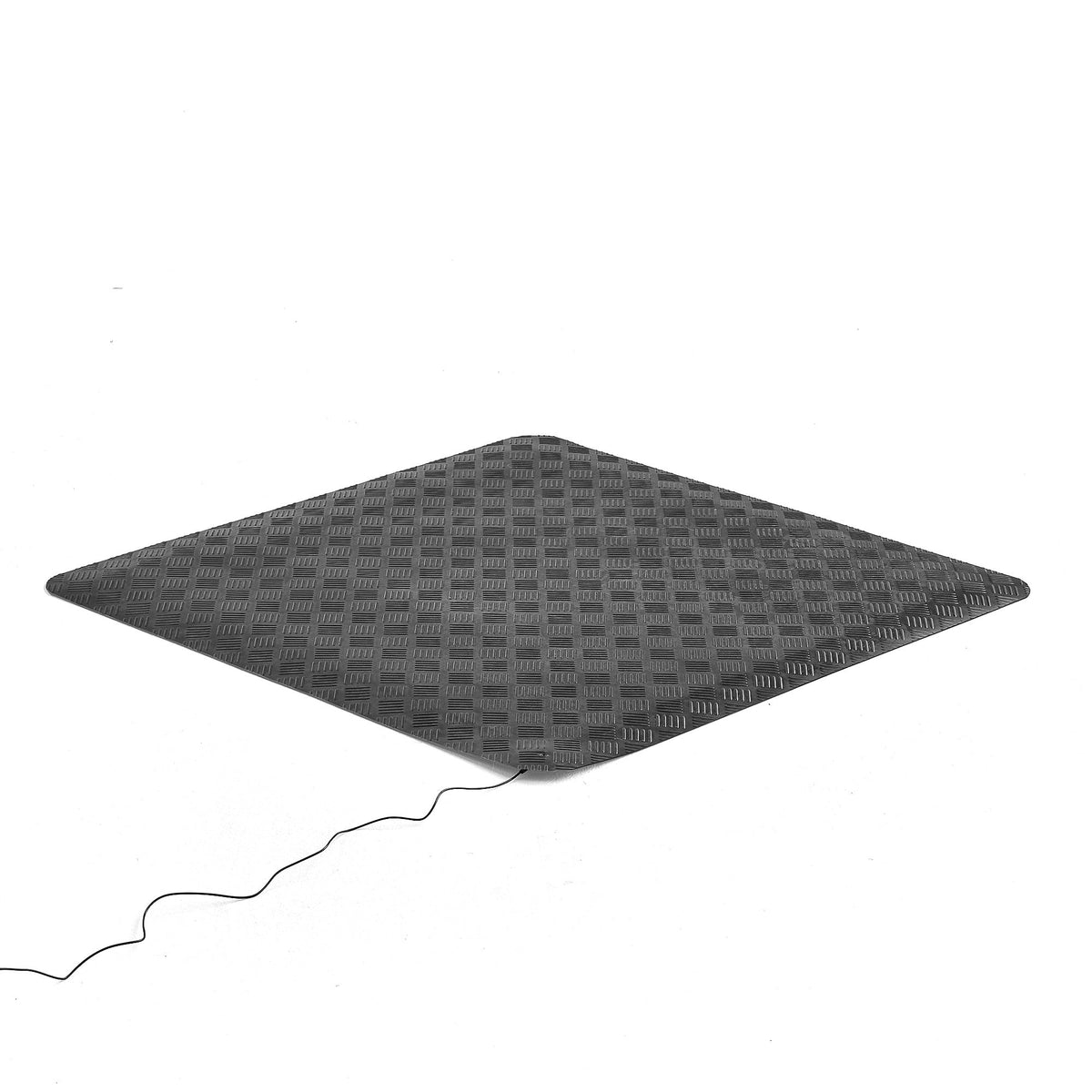 ErgoFinland ESD mat with its grounding cable attached, viewed at an angle