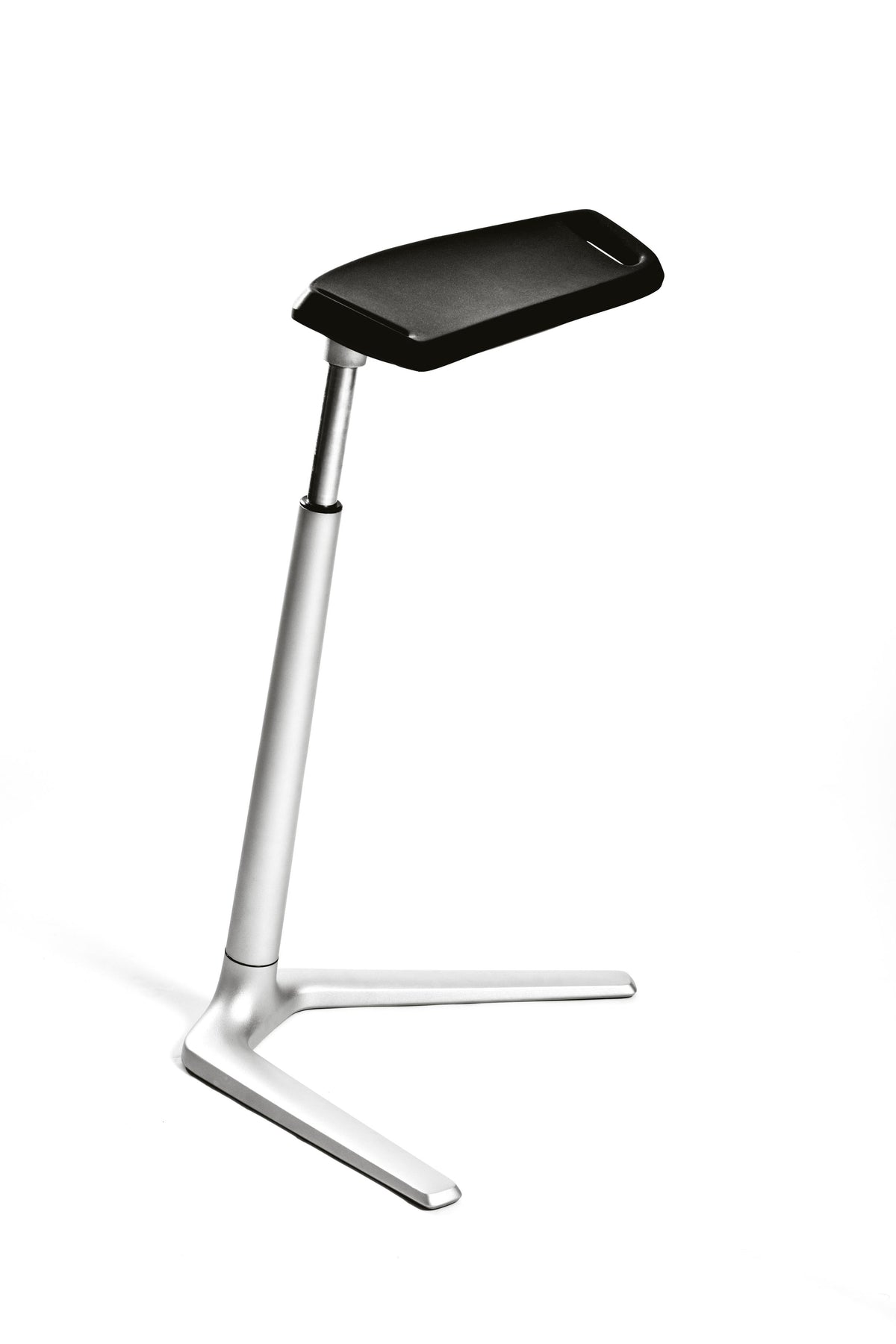 FIN leaning chair, ESD protected version, with black seat and chrome stem
