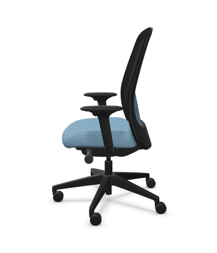 HEJis3 HJ216 office chair viewed from the side, showing the mesh backrest
