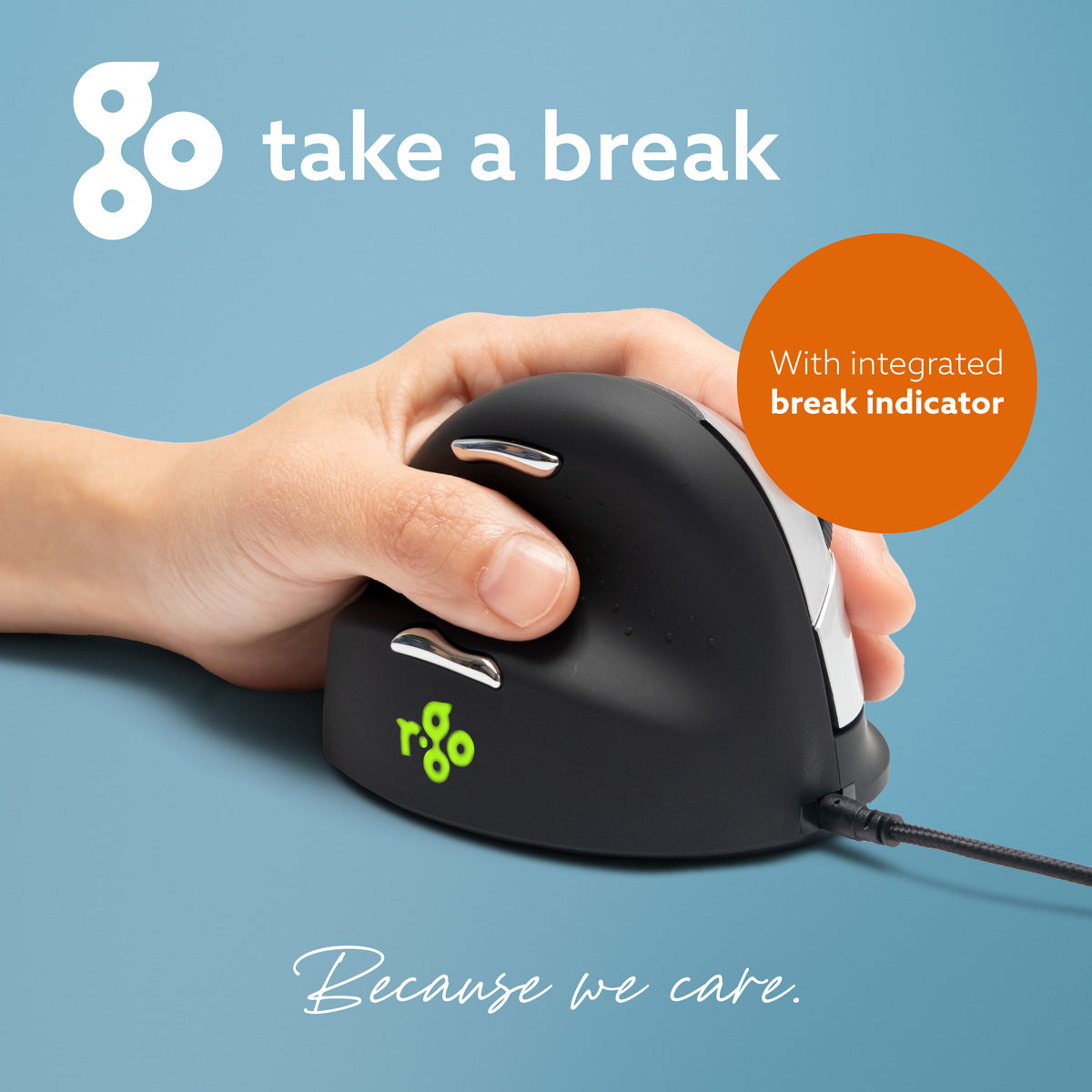 Graphic titled Take a break showing the HE Mouse break indicator