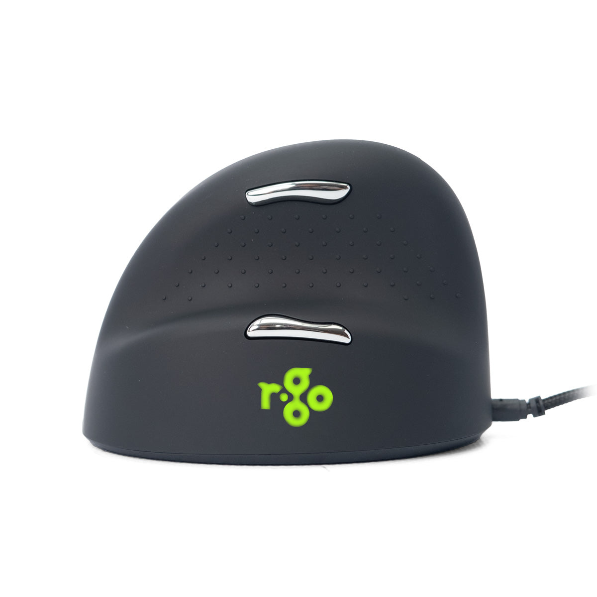 HE Mouse left-handed vertical mouse seen from the rear with the logo visible