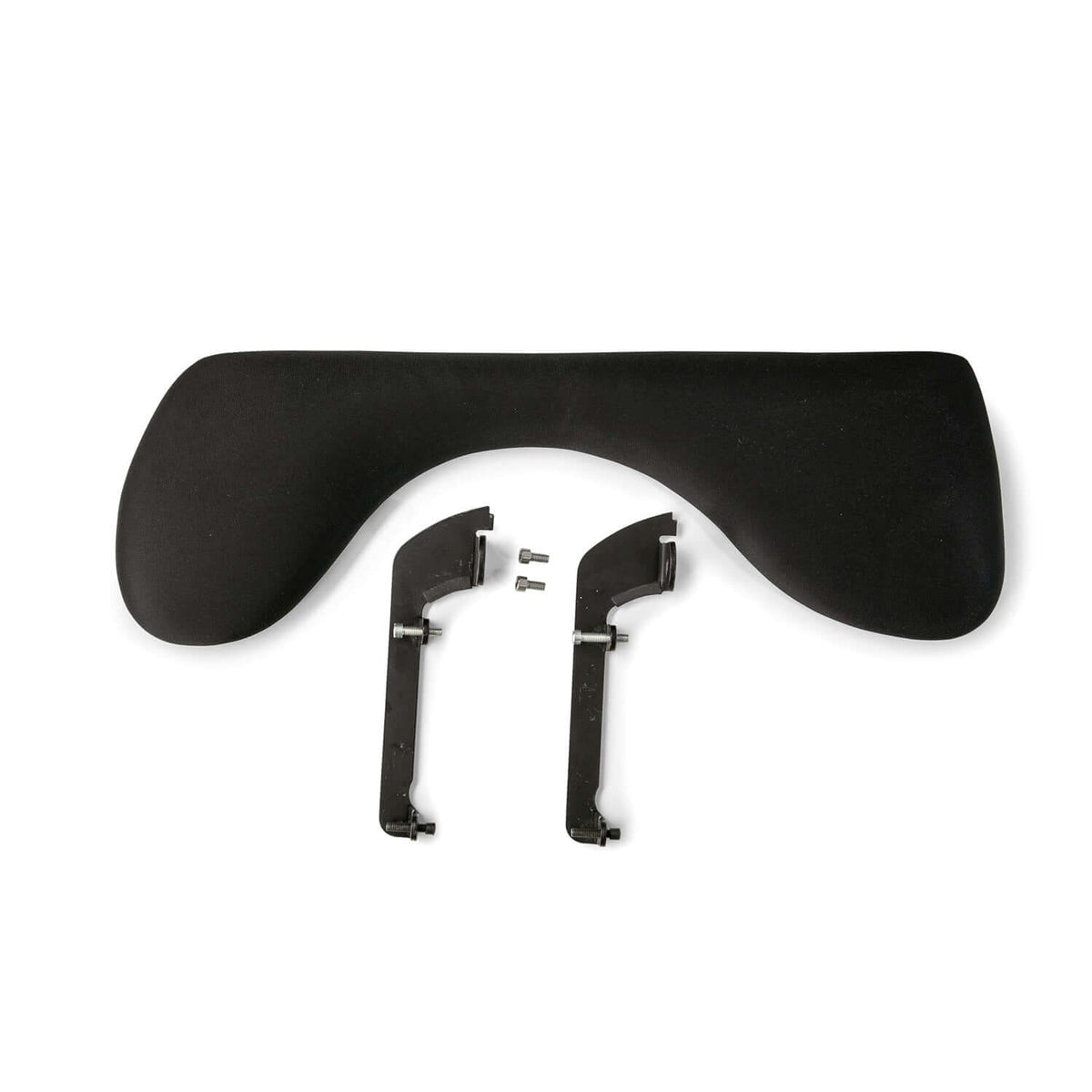 Arm support small seen from above with the mounting hardware attached