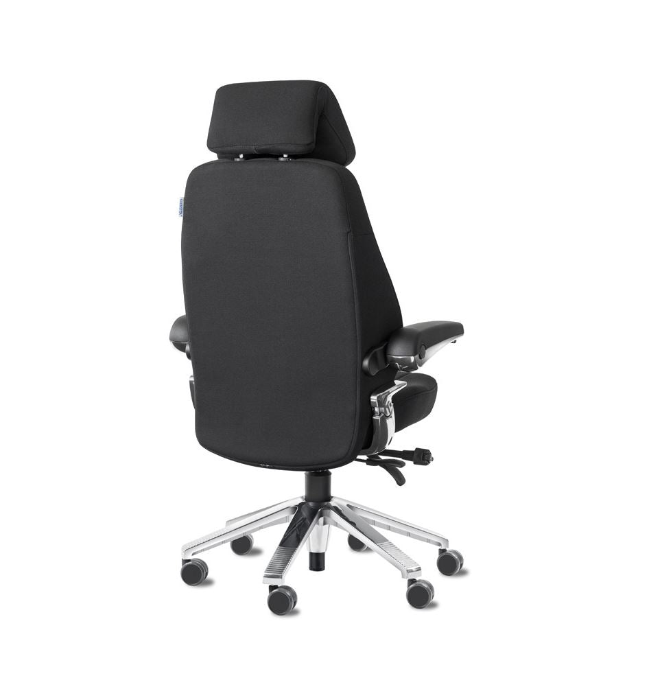 Svenstol S5 24/7 chair in black fabric viewed from the side