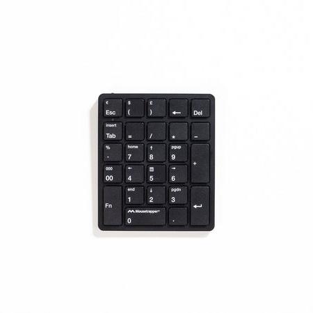 Black numeric keypad with a compact key layout, seen from above