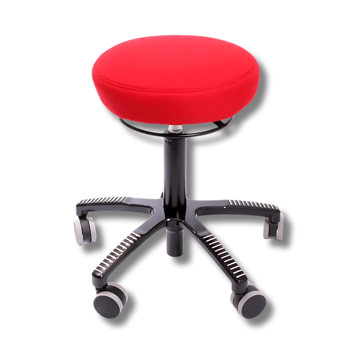 Red Air Balance active chair with detachable seat cushion and mobility wheels for enhanced circulation and core engagement.