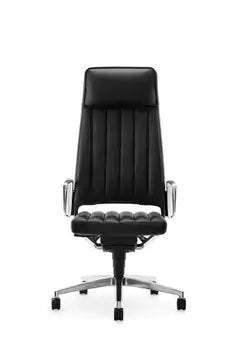 Vintageis5 office chair with headrest, ergonomic black design, awarded German Design Award 2017, ideal for refined workspaces.