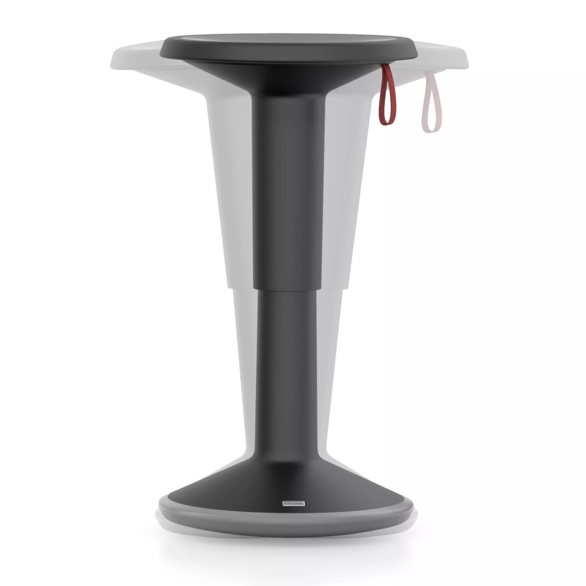 Black UPis1 110 active chair viewed at an angle, showing the carry loop