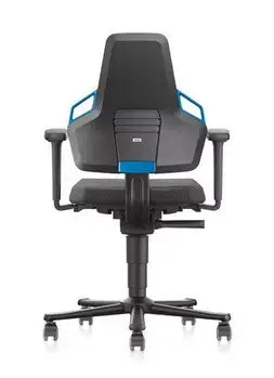 Nexxit work chair in artificial leather with ergonomic design, showcasing adjustable features for industrial use.