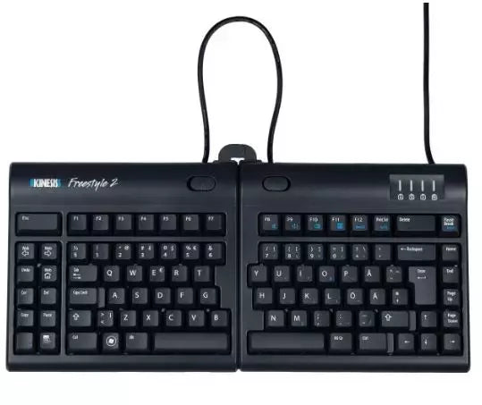 Kinesis Freestyle 2 split keyboard shown from above with both halves side by side