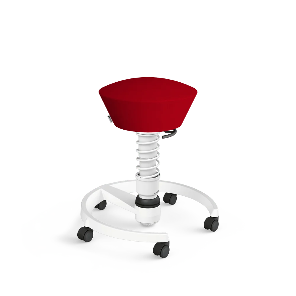 Swopper, red Comfort microfibre, white frame, castors