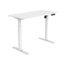 GetUpDesk Elite white electric adjustable desk with single motor and memory button controller for offices and homes.