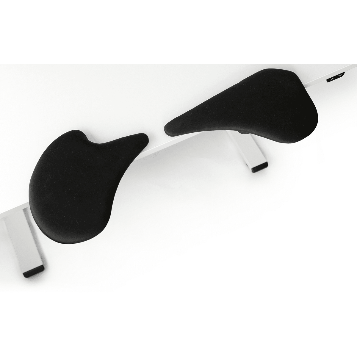 Adjustable 2-part arm support with black lycra fabric for ergonomic desk use