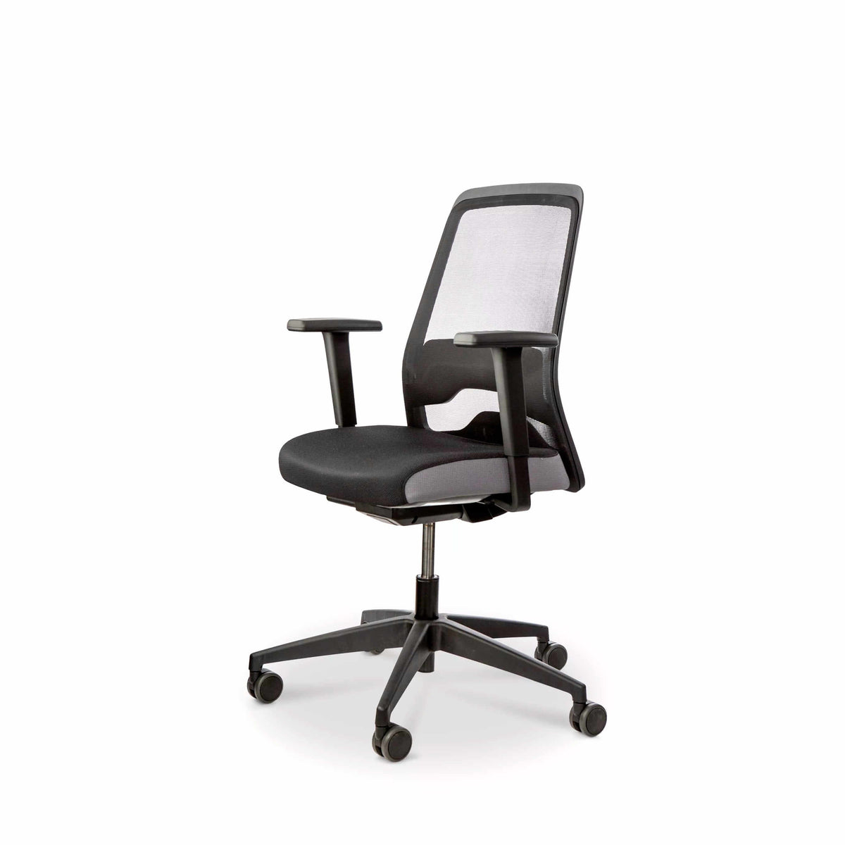 EVERYis1 office chair with grey mesh backrest and adjustable armrests