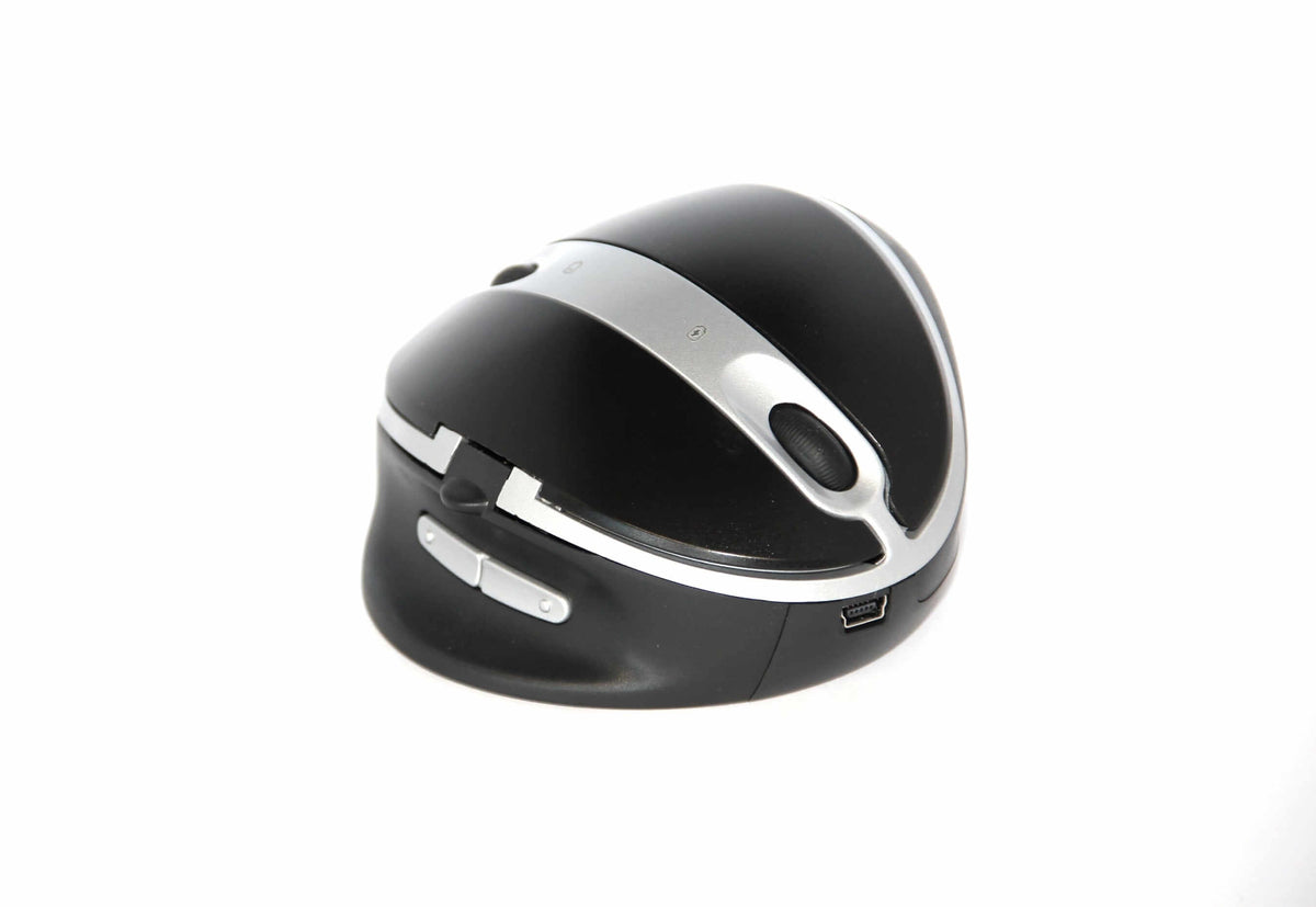 OysterMouse ergonomic wireless vertical mouse for right and left-handed users, adjustable angles for optimal wrist comfort.