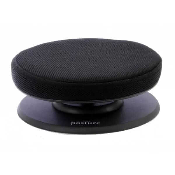 Black Posture Balance active seat with round base for core muscle engagement and dynamic movement on any chair or surface.